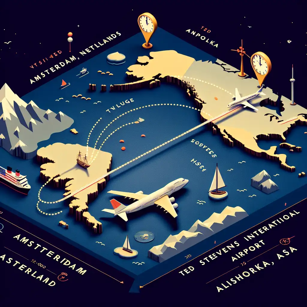 ¿Cuánto dura el vuelo de Ámsterdam a Anchorage (ANC)?