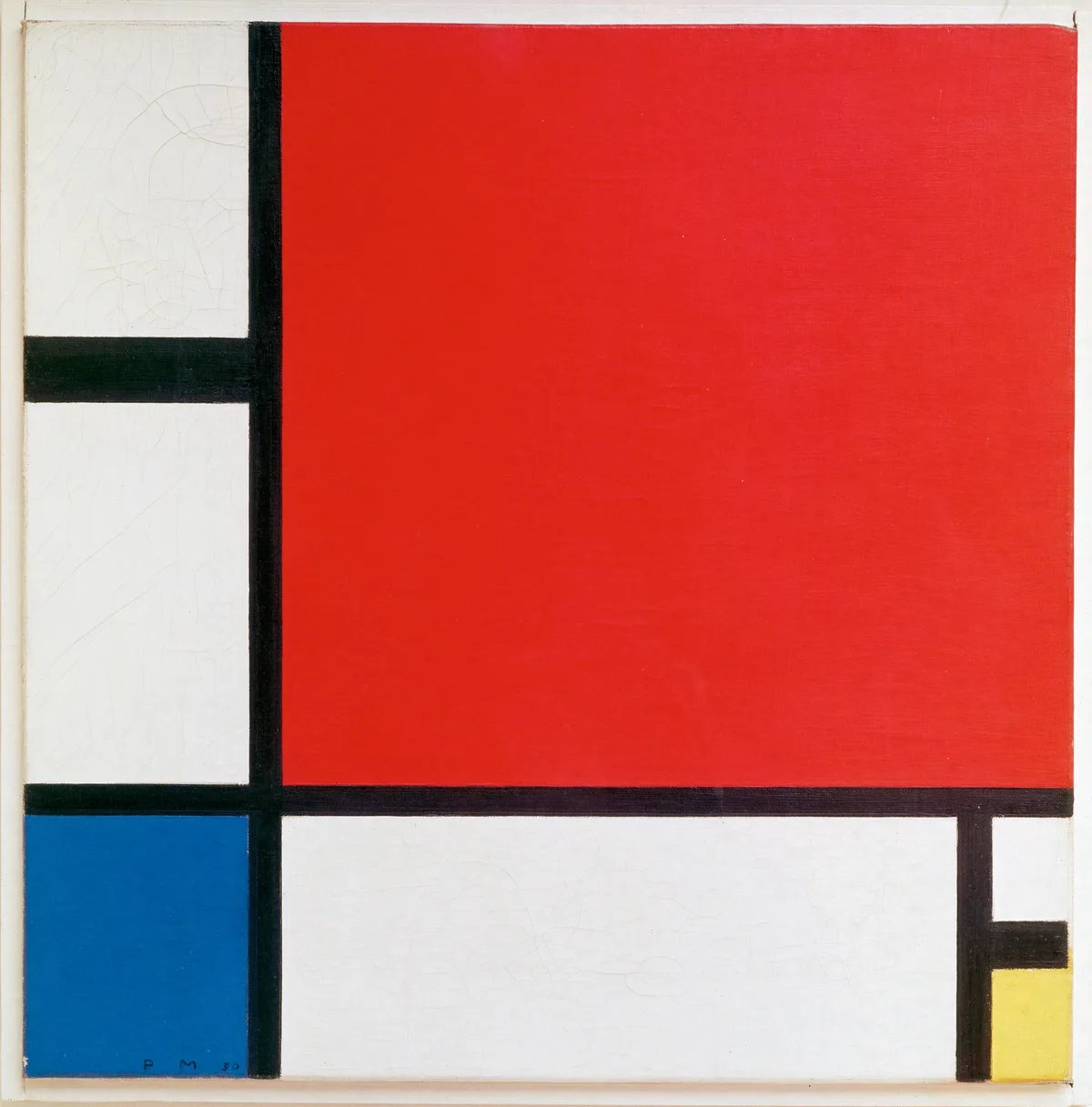Composición con rojo, azul y amarillo.